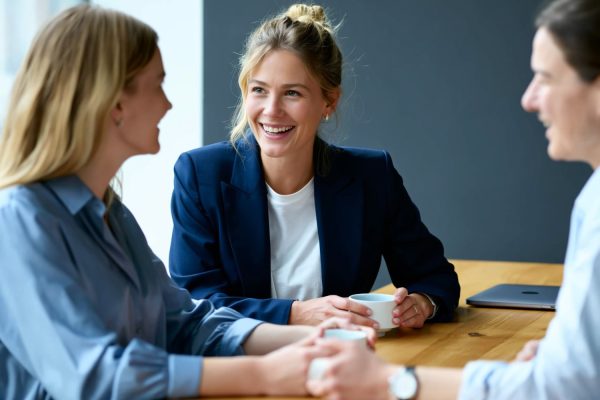 persoonlijke-begeleiding-op-werkplek-arboanders Professioneel teamgesprek in ontspannen sfeer bij ArboAnders