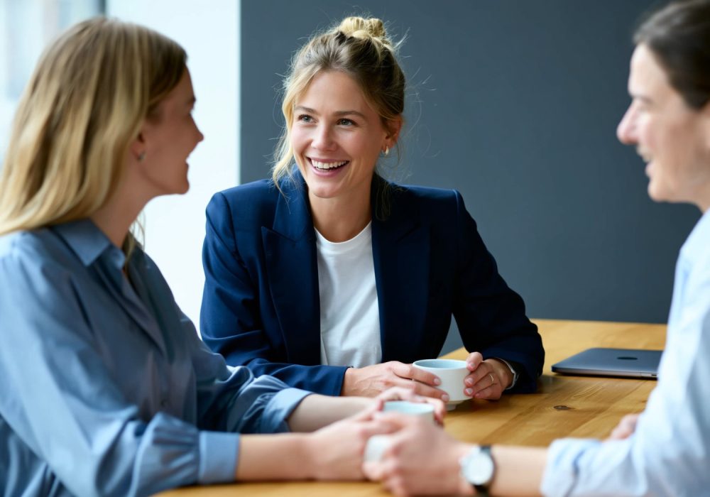 Professioneel teamgesprek in ontspannen sfeer bij ArboAnders